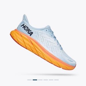 EUC Hoka Clifton 8 in blue & orange